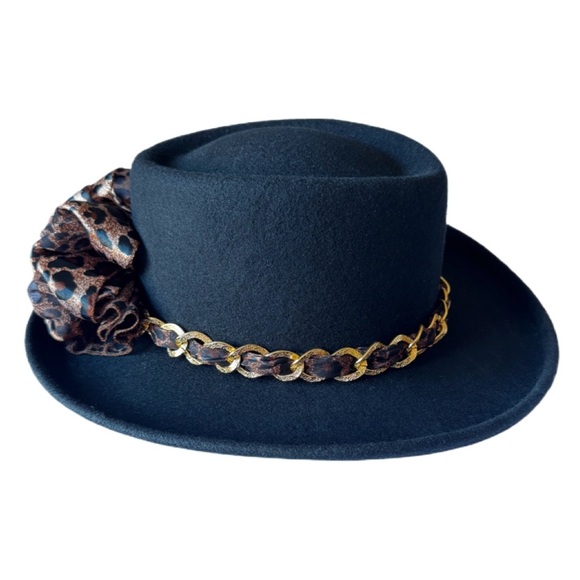 80s VTG Woman’s Pork Pie Hat - Picture 1 of 6